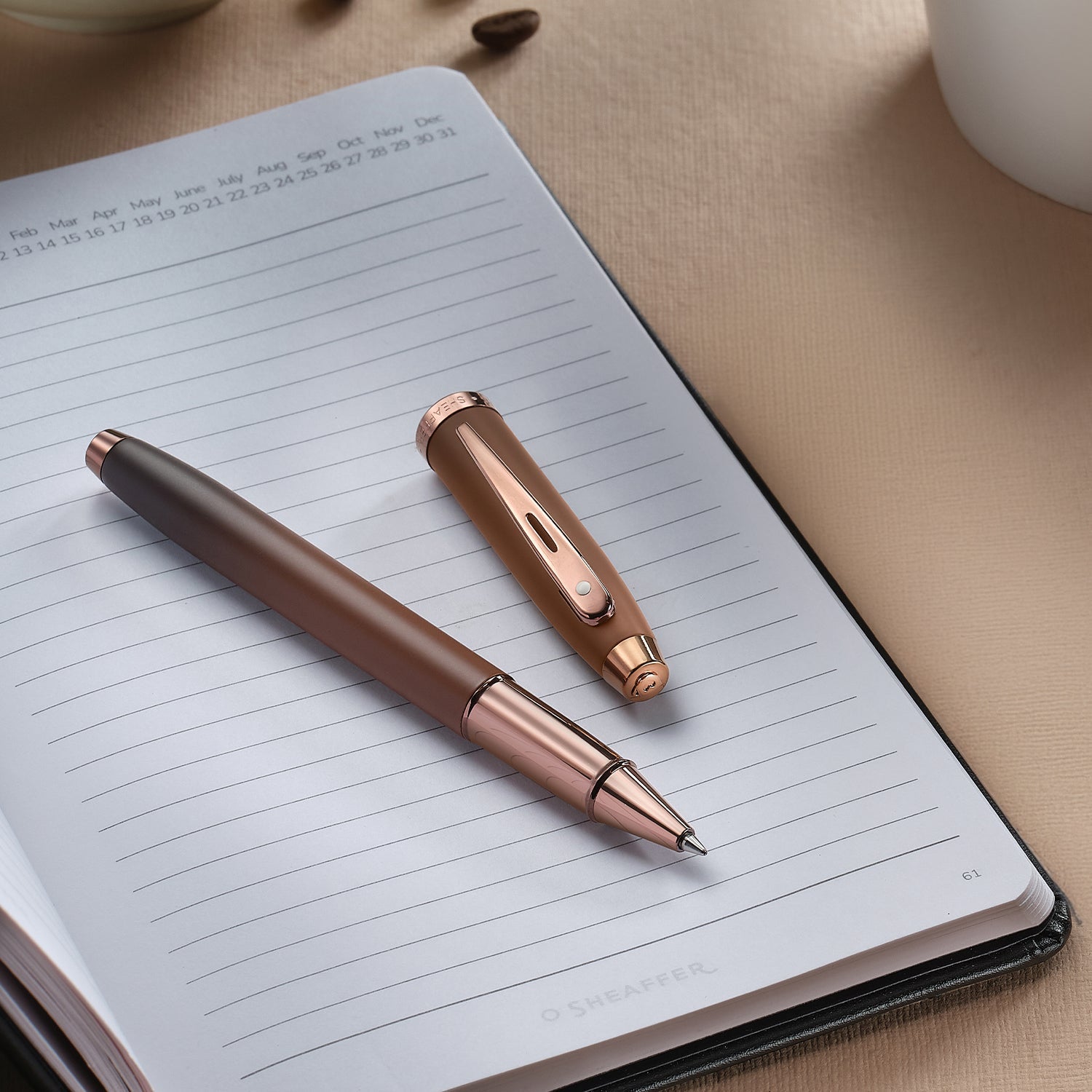 Sheaffer® 100 9374 Coffee Edition Matt Brown Rollerball Pen with Regal Brown PVD Trims.