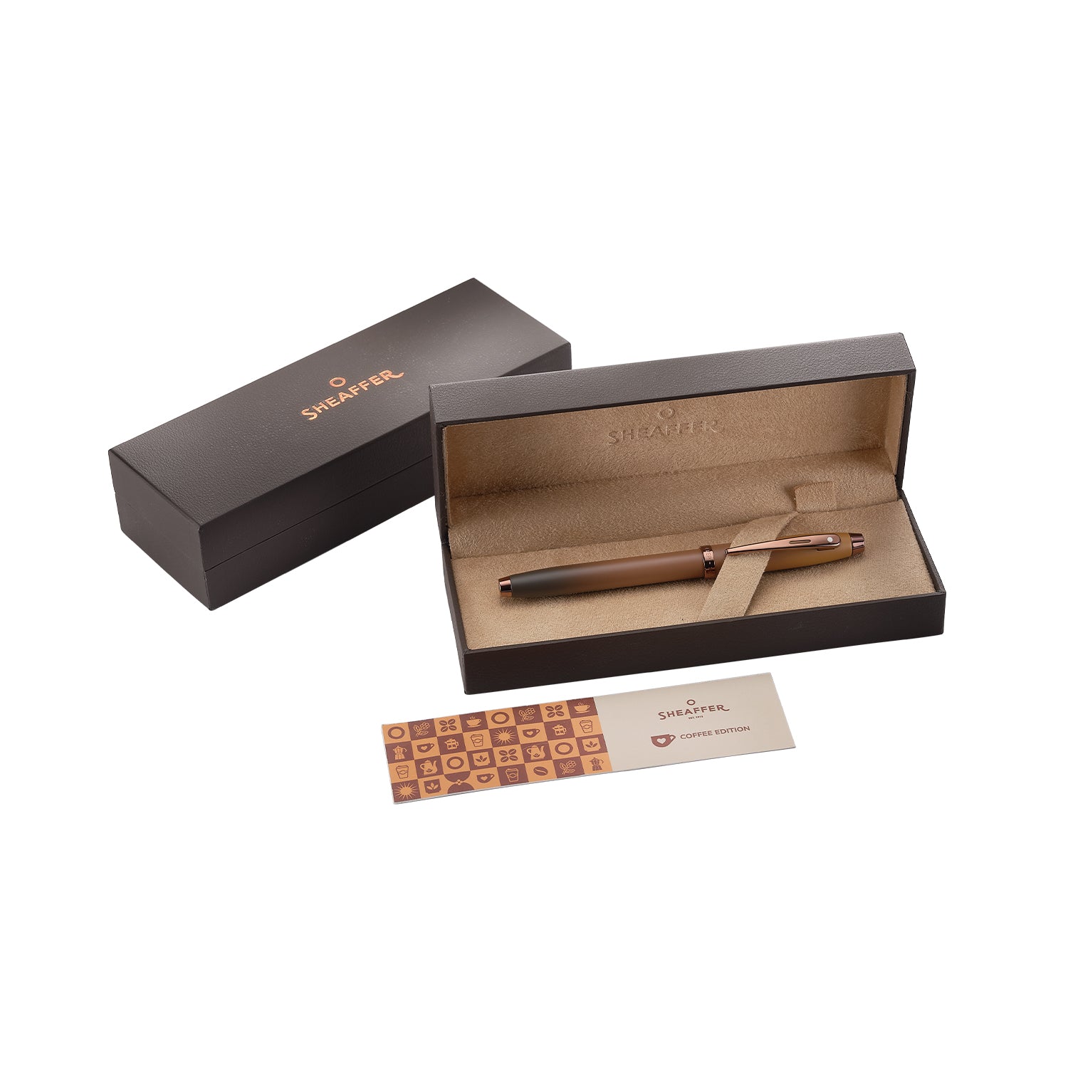 Sheaffer® 100 9374 Coffee Edition Matt Brown Rollerball Pen with Regal Brown PVD Trims.