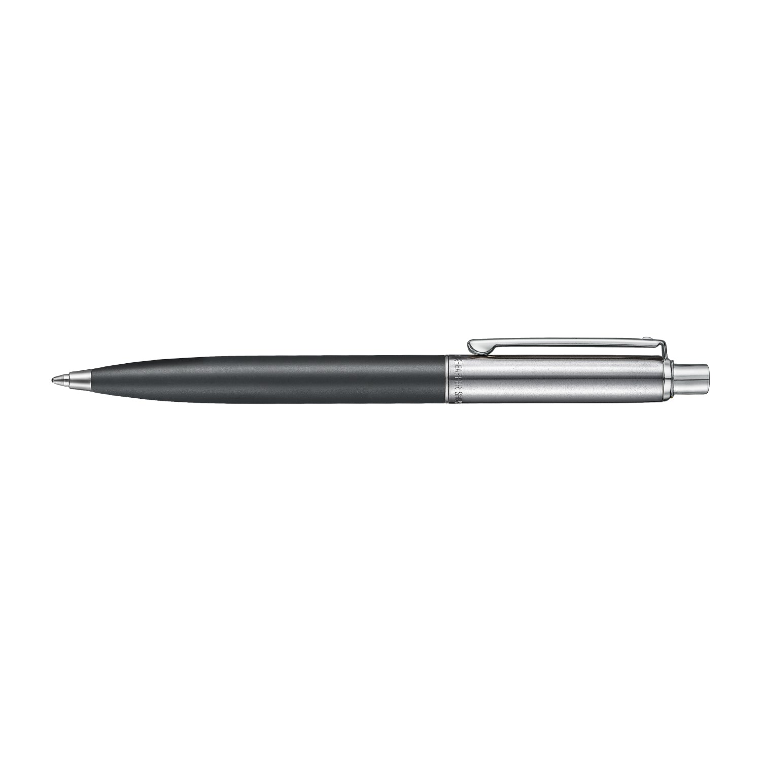 Sheaffer Sentinel Metal 331 Matte Black Barrel and Brished Chrome Cap Ballpoint Pen with Chrome Trims.