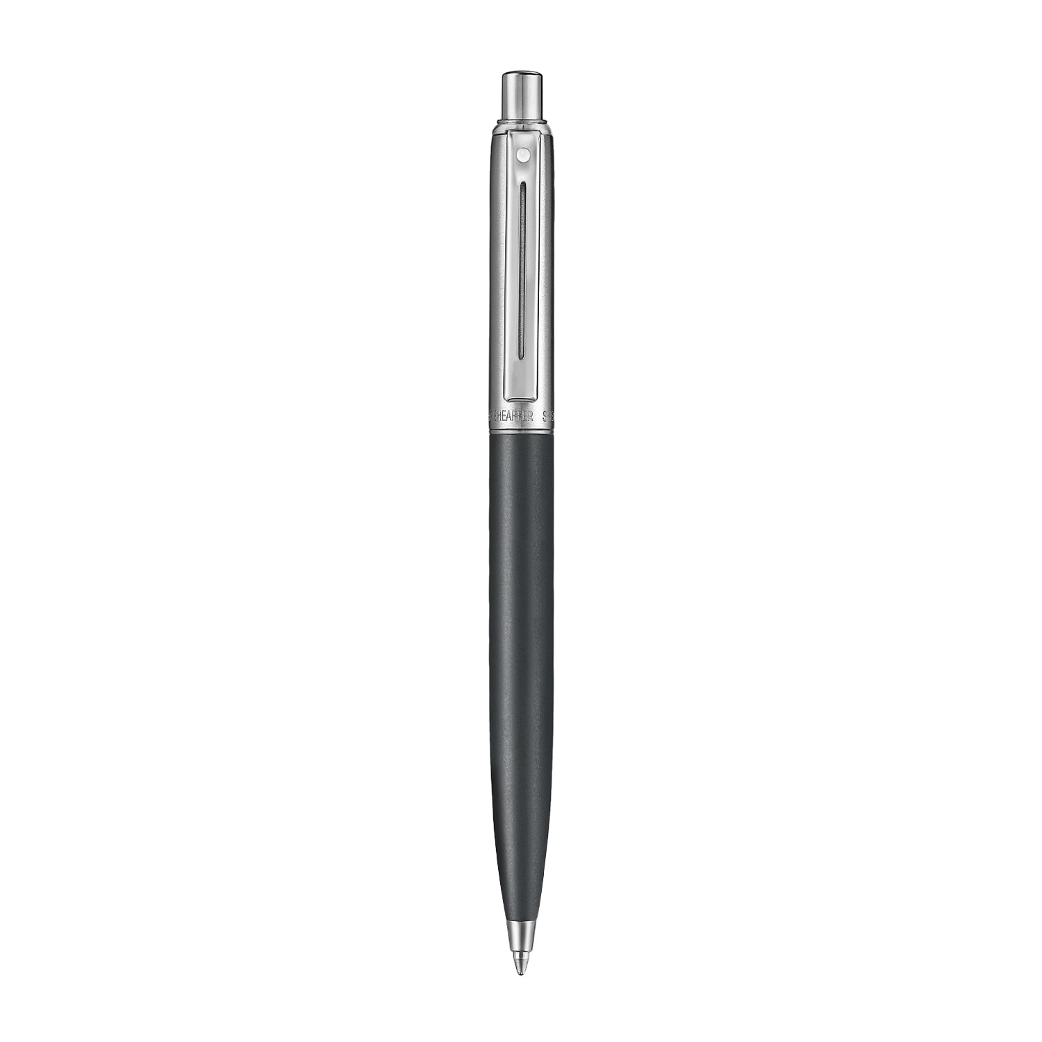 Sheaffer Sentinel Metal 331 Matte Black Barrel and Brished Chrome Cap Ballpoint Pen with Chrome Trims.