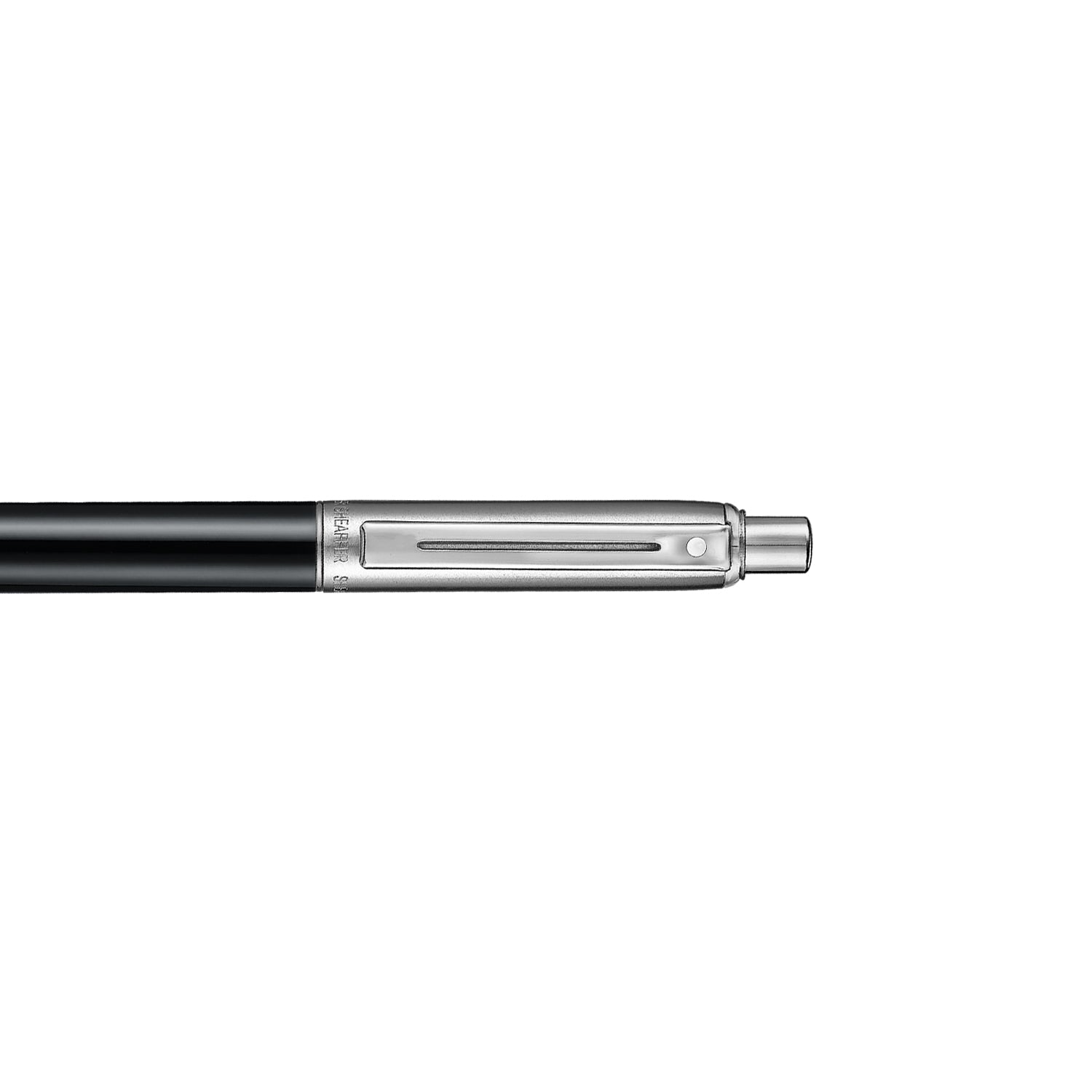 Sheaffer Sentinel Metal 332 Glossy Black Barrel and Brushed Chrome Ballpoint Pen with Chrome Trims.