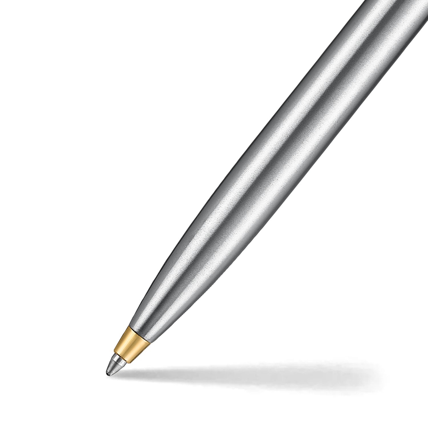 Sheaffer Sentinel Metal 333 Brushed Chrome Ballpoint Pen with Gold Trims.