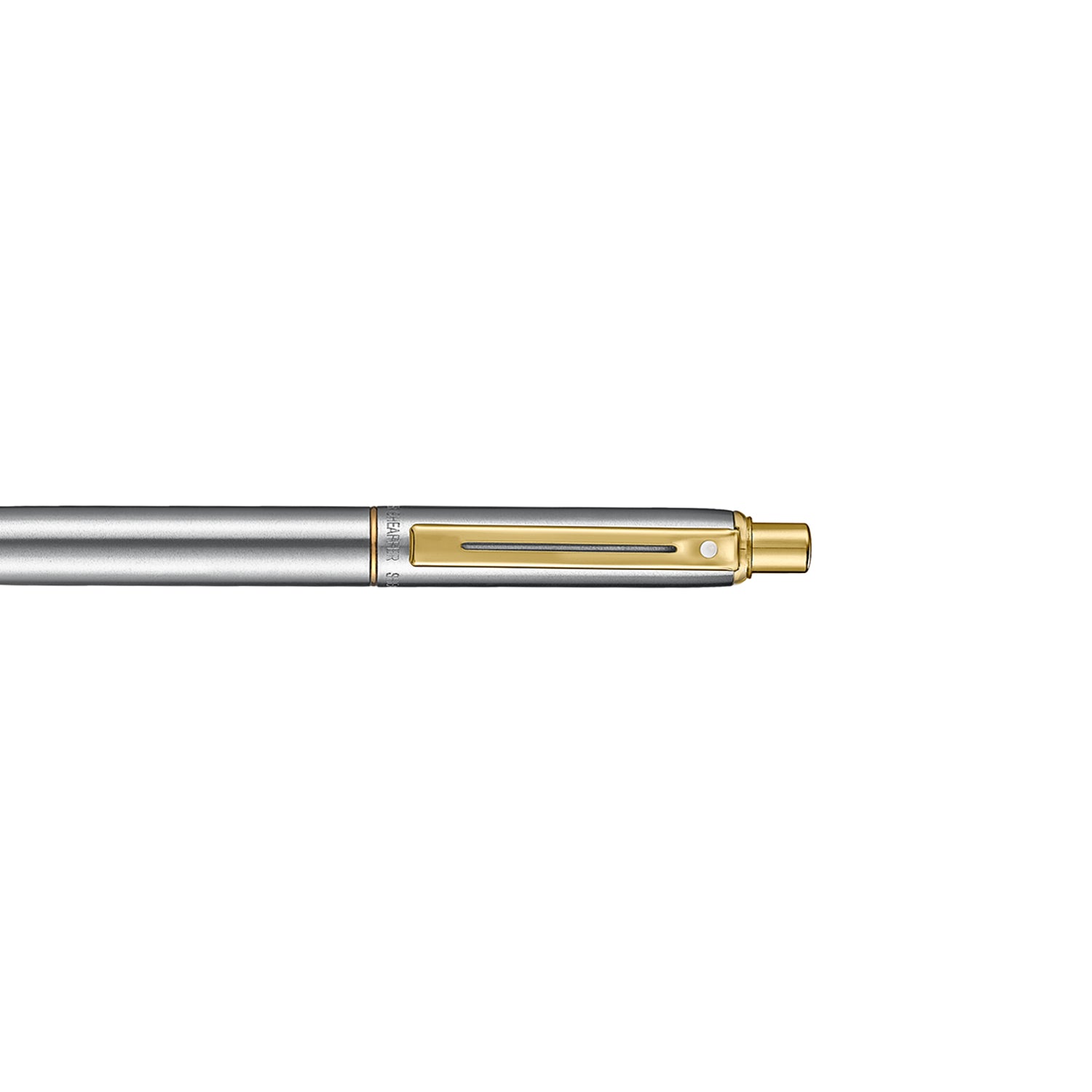 Sheaffer Sentinel Metal 333 Brushed Chrome Ballpoint Pen with Gold Trims.