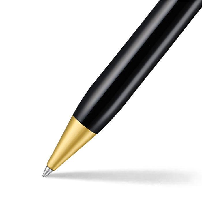 Sheaffer Legacy 9065 Glossy Black and Chrome Bi-color Ballpoint Pen with 14K PVD Gold-Plated, Stainless Steel Trims.