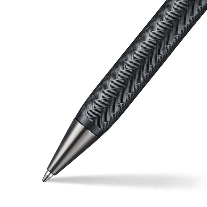 Sheaffer Legacy Chevron 9066 Matte Black Ballpoint Pen with PVD Gunmetal Trims.