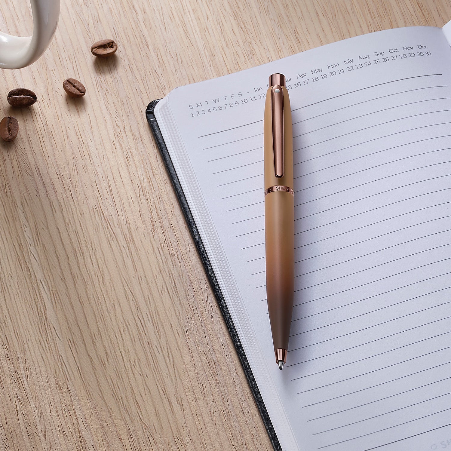 Sheaffer® VFM 9428 Coffee Edition Matt Brown Ballpoint Pen with Regal Brown PVD Trims.