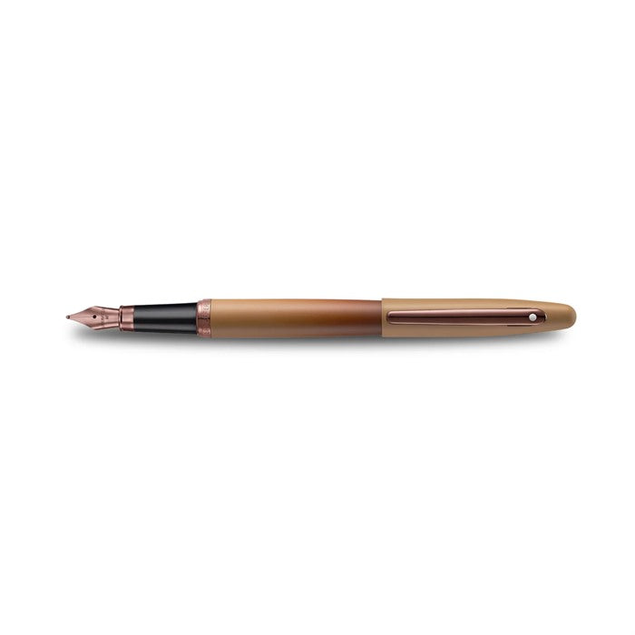 Sheaffer Gift Set ft. Coffee Edition VFM 9428 Fountain Pen with Regal Brown PVD Trims and Coffee Edition Pen Pouch.