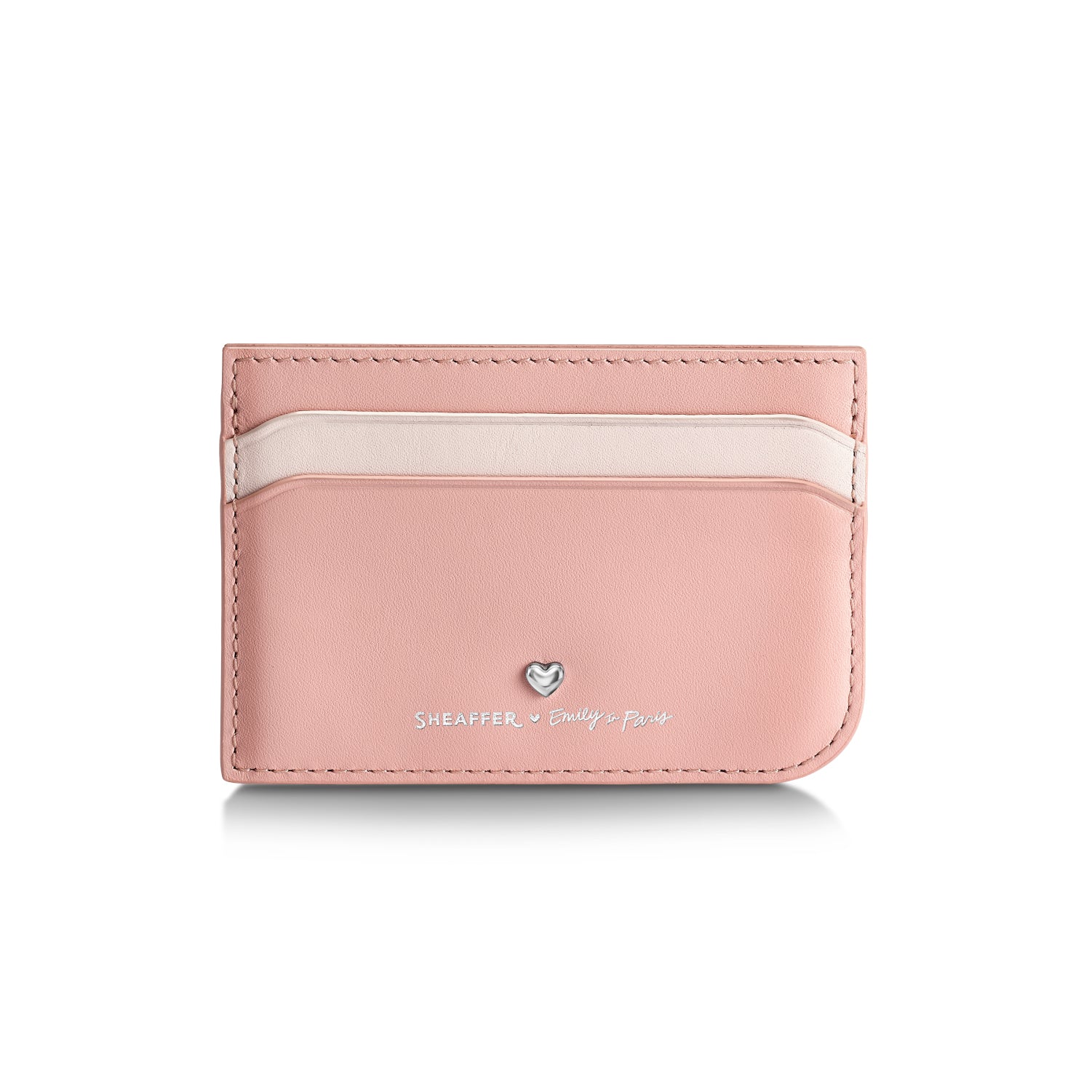 Sheaffer Gift Set ft. Emily in Paris Sentinel 321 Pink Matte Finish Ballpoint Pen with Chrome Trims and Full-Grain Leather Credit Card Holder.