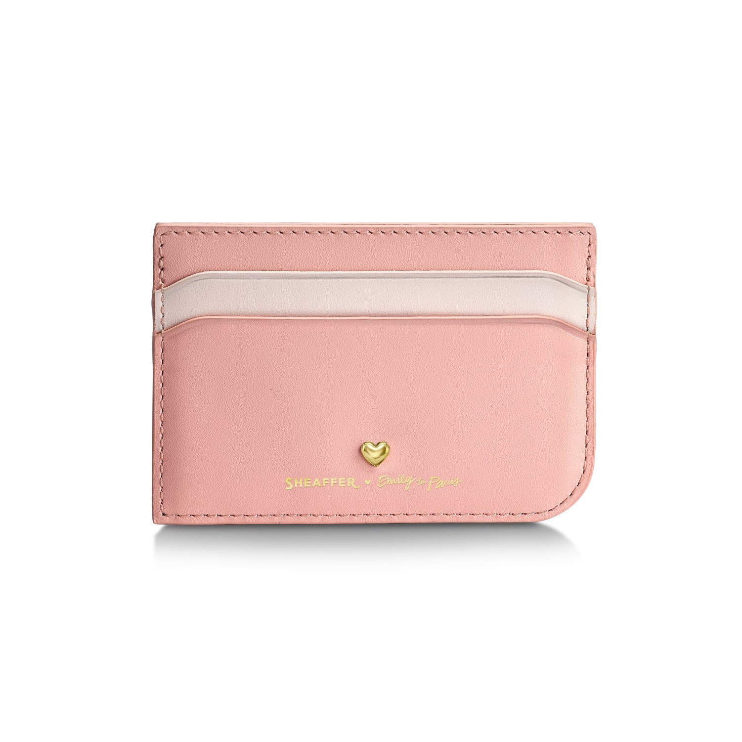 Sheaffer Gift Set ft - Emily in Paris Prelude Mini 9810 Pastel Pink Ballpoint Pen with Swarovski Crystal and Full-Grain Leather Credit Card Holder.