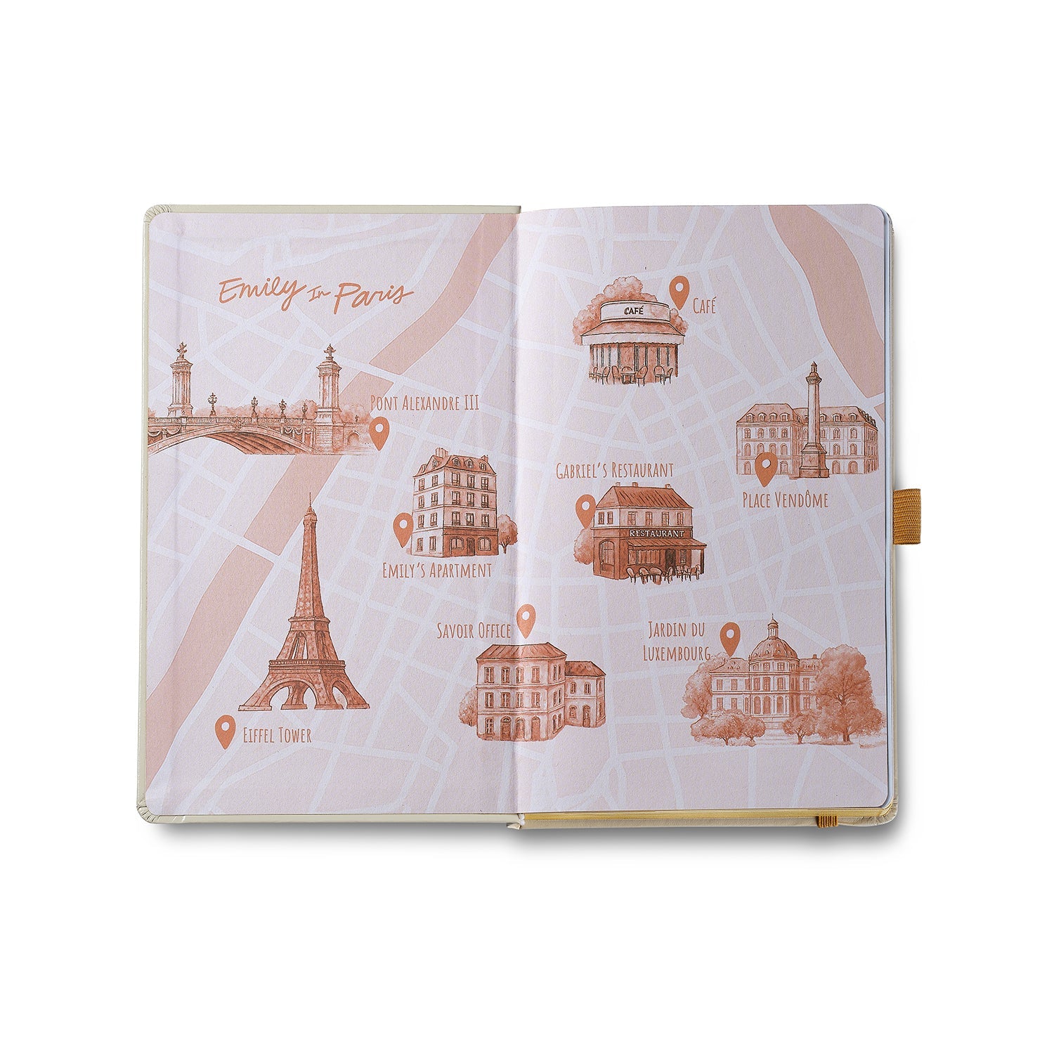 Sheaffer Emily in Paris Medium Journal 90 GSM Ink Friendly Paper with Embossed Eiffel Tower - Beige.
