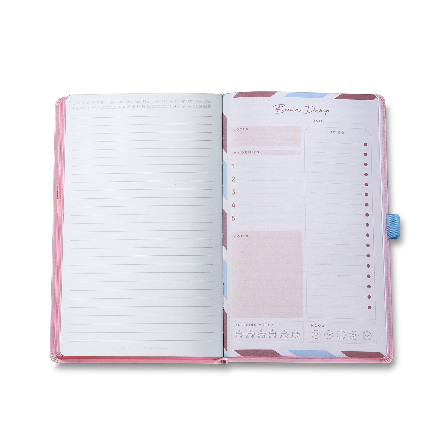 Sheaffer Emily in Paris Medium Journal 90 GSM Ink Friendly Paper with Embossed Eiffel Tower - Pink.