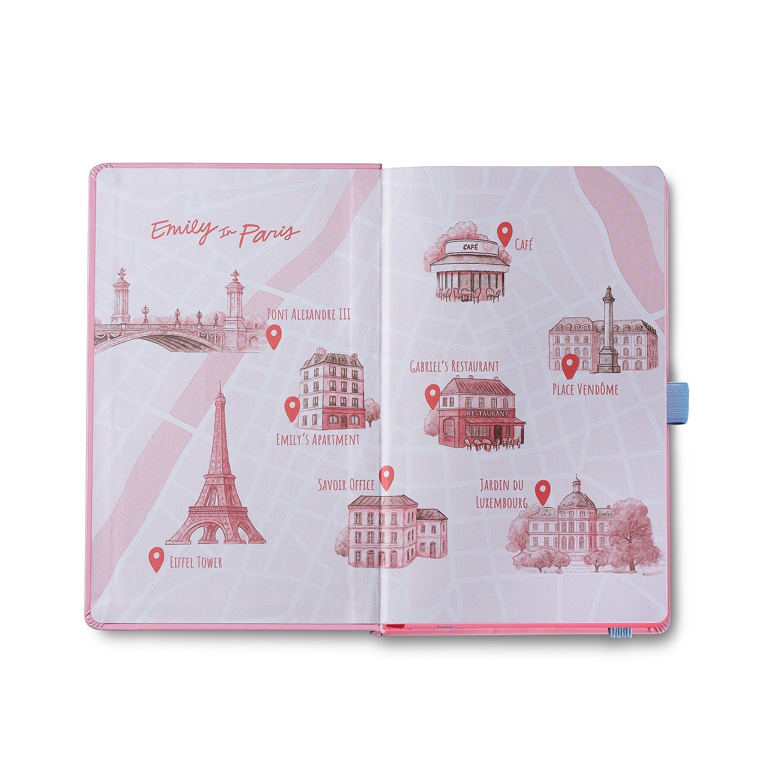 Sheaffer Emily in Paris Medium Journal 90 GSM Ink Friendly Paper with Embossed Eiffel Tower - Pink.