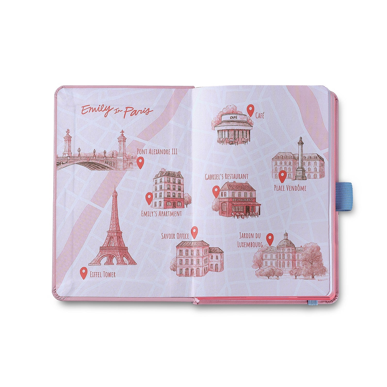 Sheaffer Emily in Paris Small Journal 90 GSM Ink Friendly Paper with Embossed Eiffel Tower - Pink.