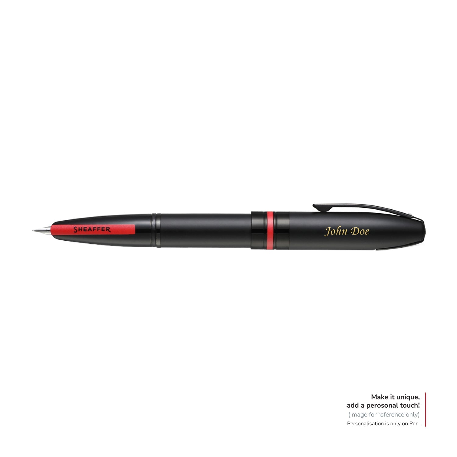 Sheaffer® ICON 9111 Metallic Red Rollerball Pen With Gloss Black trim.