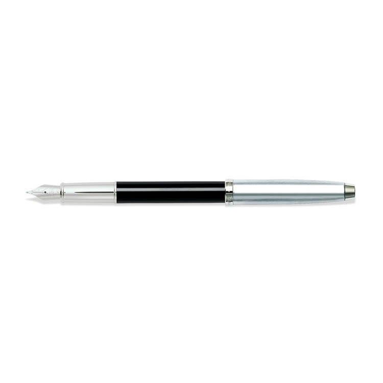 Sheaffer®100 Black and Chrome Fountain Pen With Chrome Trims - Fine