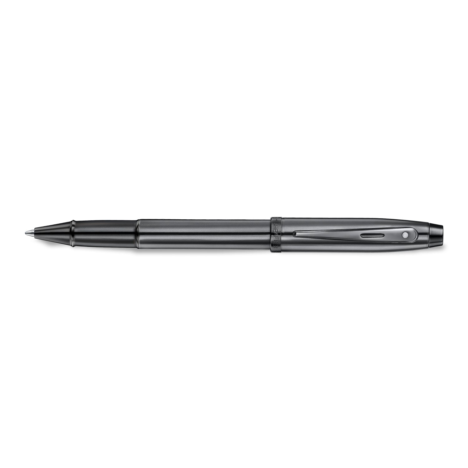 Sheaffer 100 9375 Ionic Gunmetal Grey Rollerball Pen with Shiny PVD Trims.