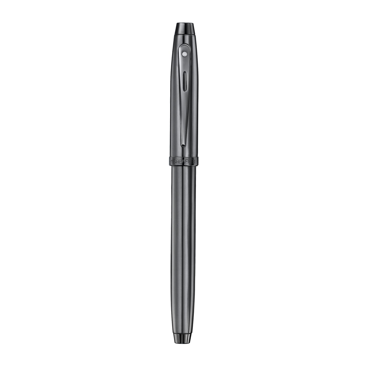 Sheaffer 100 9375 Ionic Gunmetal Grey Rollerball Pen with Shiny PVD Trims.