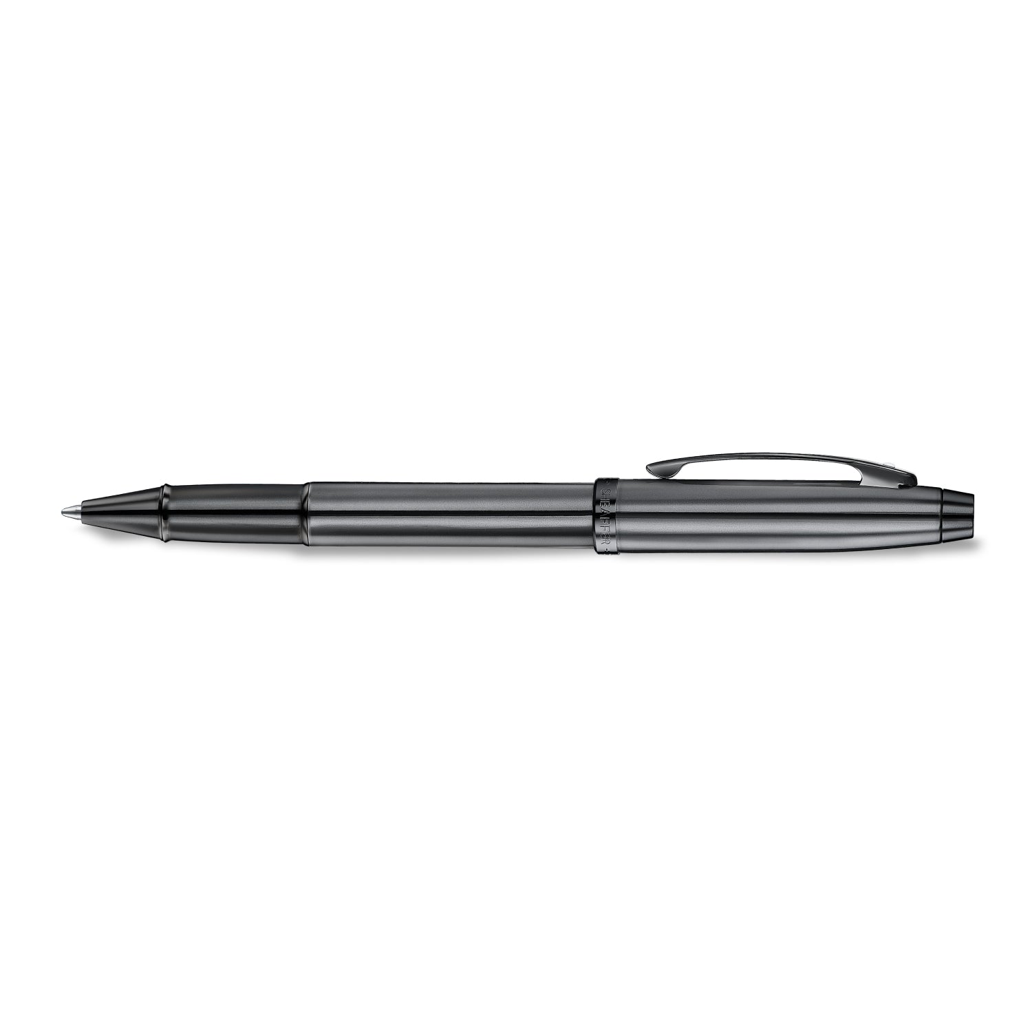 Sheaffer 100 9375 Ionic Gunmetal Grey Rollerball Pen with Shiny PVD Trims.