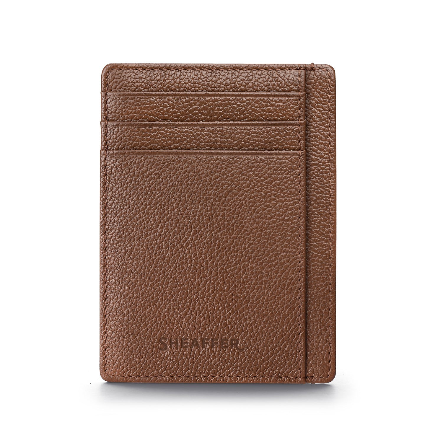 Sheaffer Gift Set ft. Glossy Brown 100 9370 Ballpoint Pen with Gold Trims and Rustic Mocha Credit Card Holder.