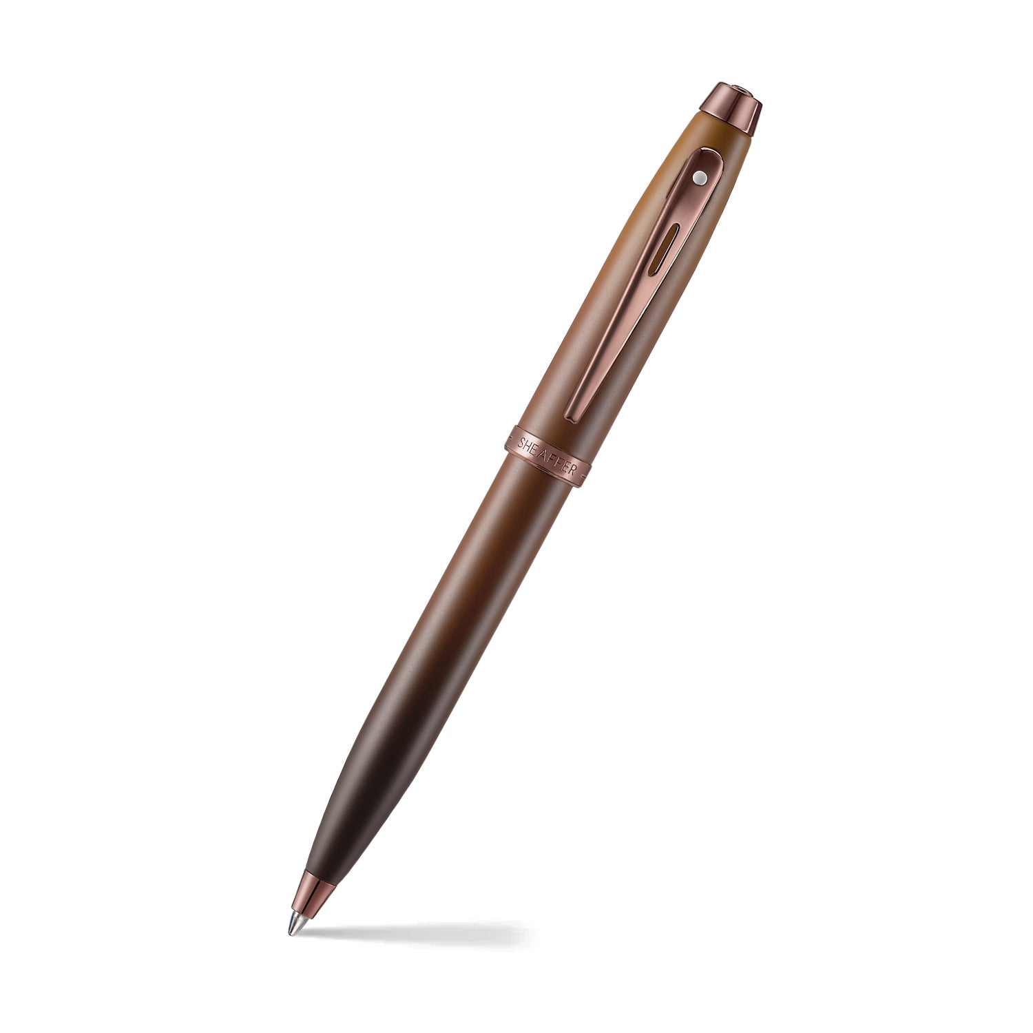 Sheaffer Gift Set ft. Coffee Edition 100 Ballpoint Pen with Regal Brown PVD Trims and Credit Card Holder.