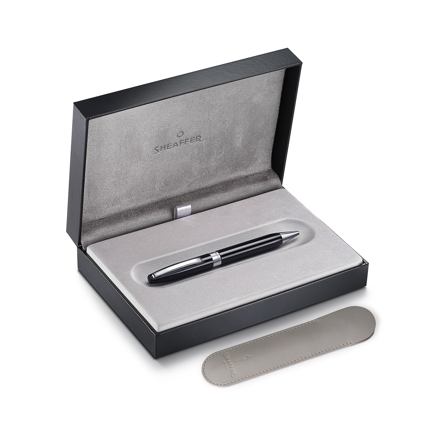 Sheaffer Legacy 9064 Glossy Black Ballpoint Pen with Chrome-Plated Trims.