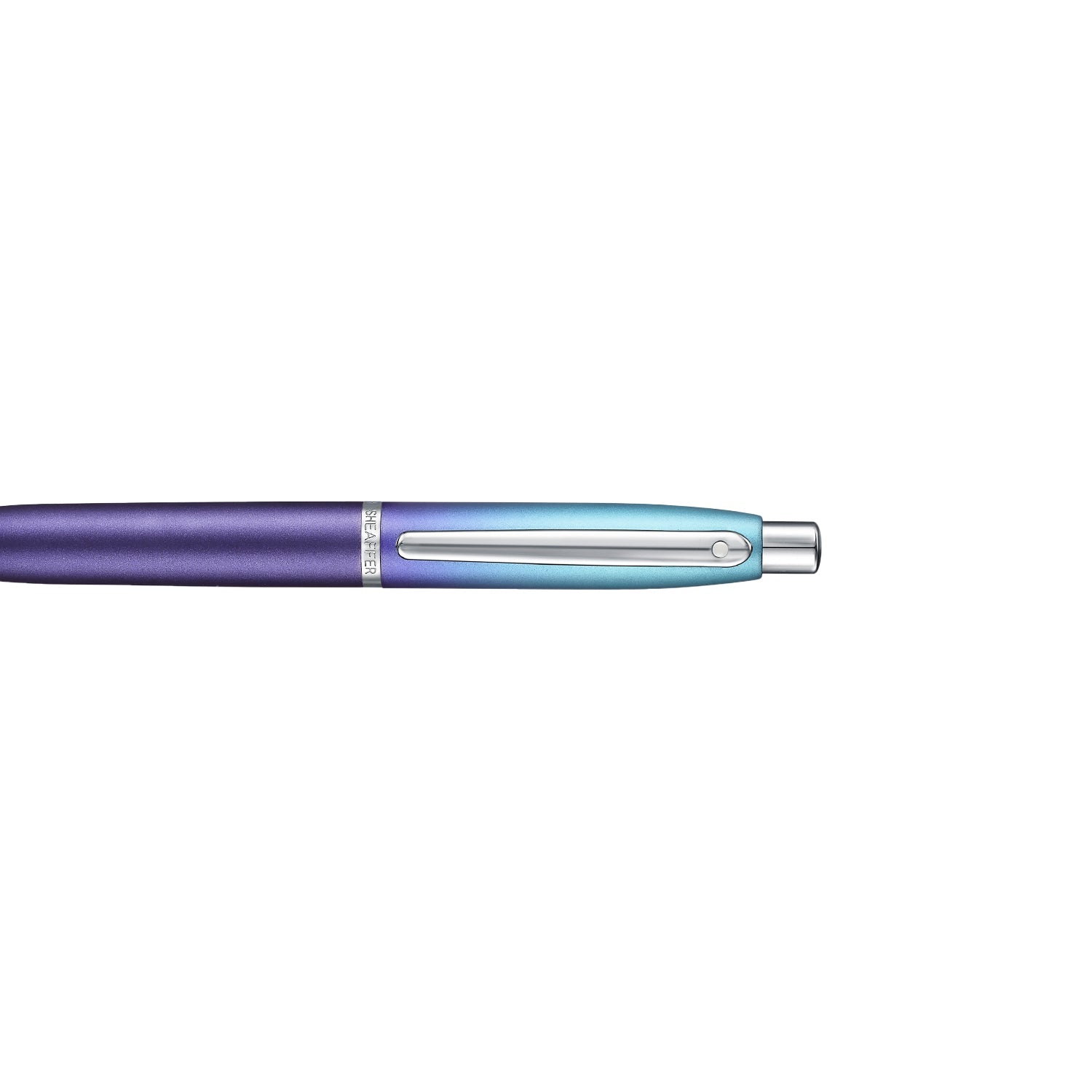 Sheaffer VFM 9430 Expressions Blue and Purple Pearlised Gradient Ballpoint Pen with Chrome-Plated Trims.