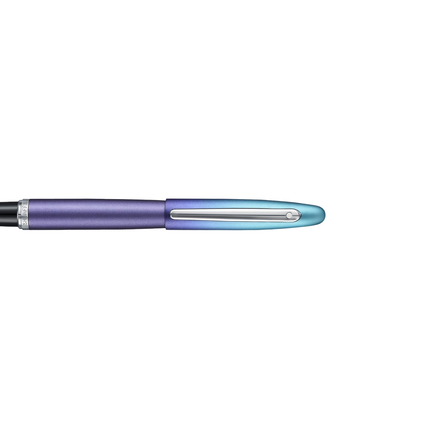 Sheaffer VFM 9430 Expressions Blue and Purple Pearlised Gradient Fountain Pen with Chrome-Plated Trims.