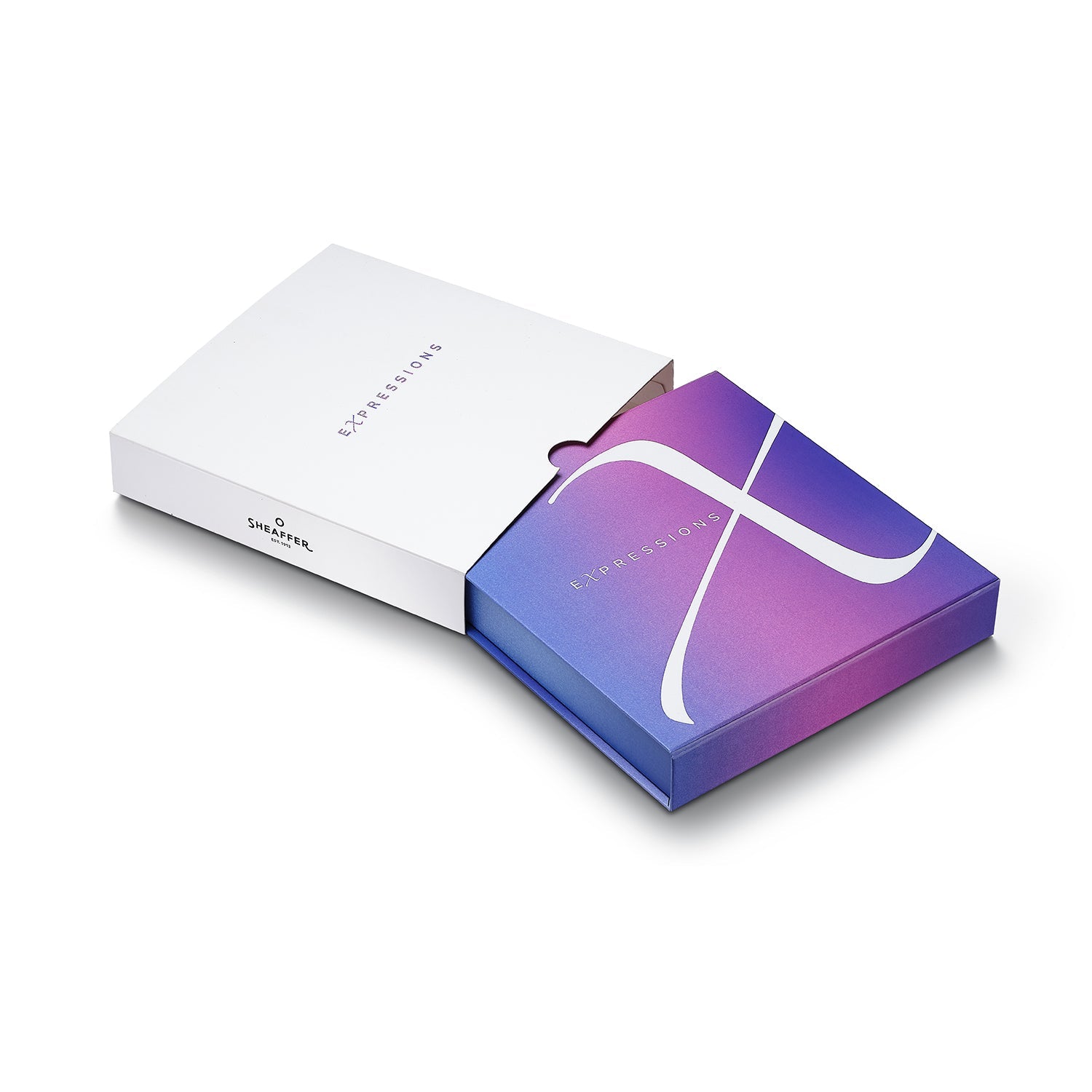 Sheaffer Gift Set ft. Expressions 100 9376 Blue and Pink Pearlised Gradient Ballpoint Pen with Chrome-plated Trims and Small Notebook.